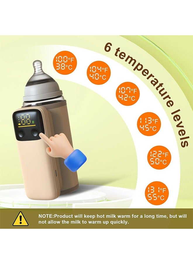 DAKS Portable Baby Bottle Warmer – USB-C Fast Charging 18 W, 6000 mAh Battery, 6 Temp Settings, Digital LED Display, Auto Shut-Off, Night Light – Leak-Proof & Travel-Ready - Image 2